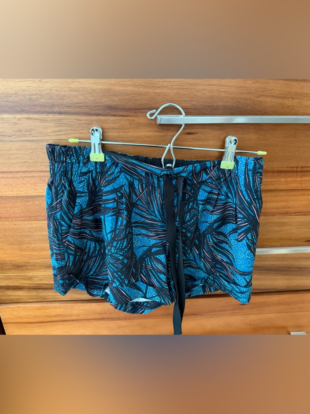 lululemon athletica Teal and Black Printed Shorts